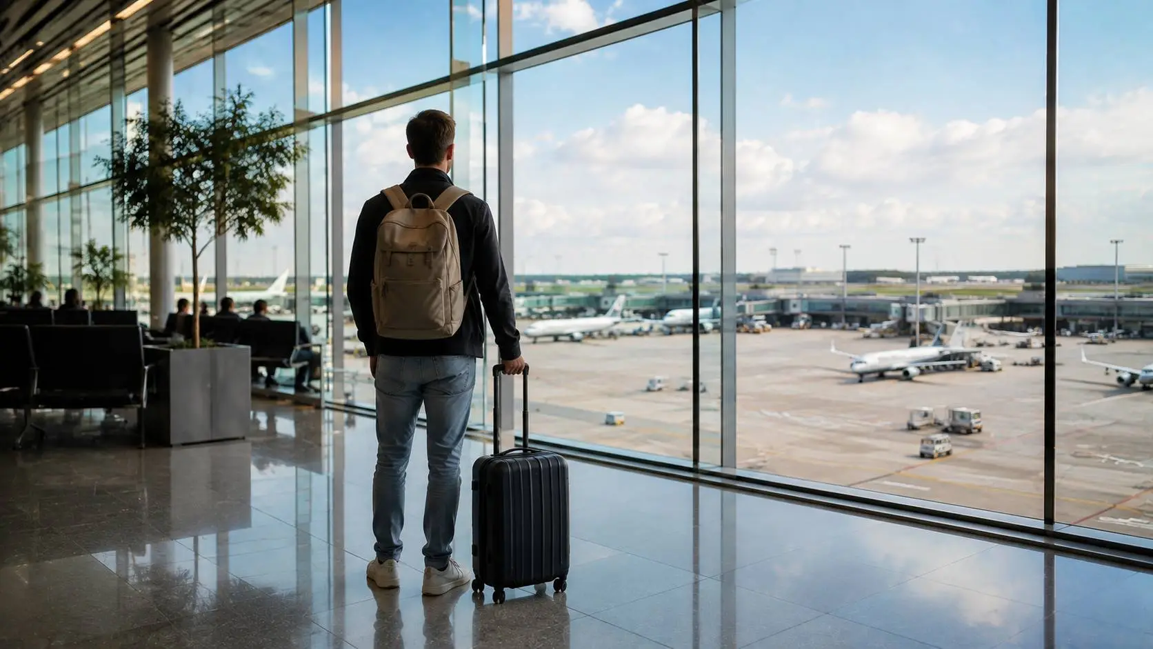 Reiziger op weg naar de beste vakantie bestemmingen
